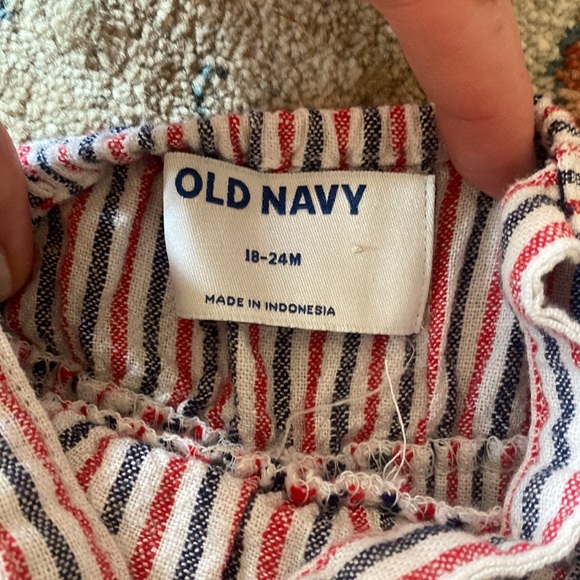 Old Navy Americana linen blend tie romper - Picture 3 of 4